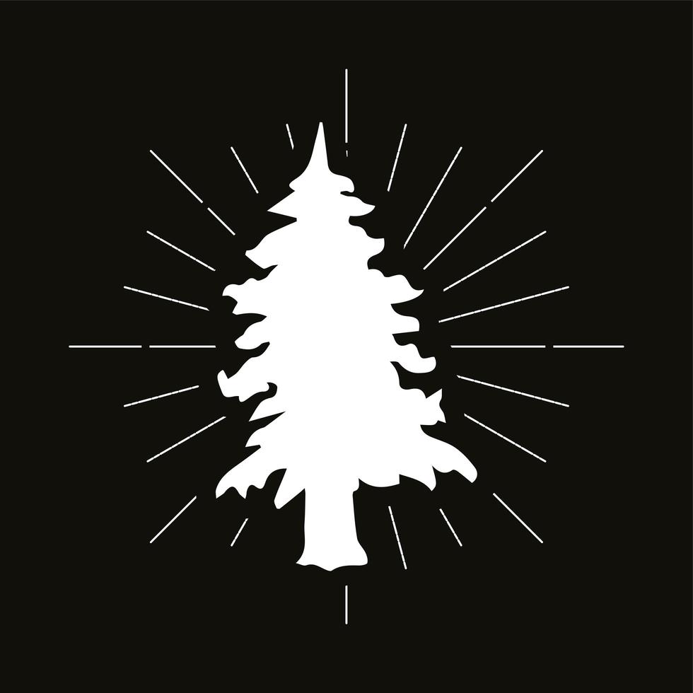 Retro fir silhouette logo vector
