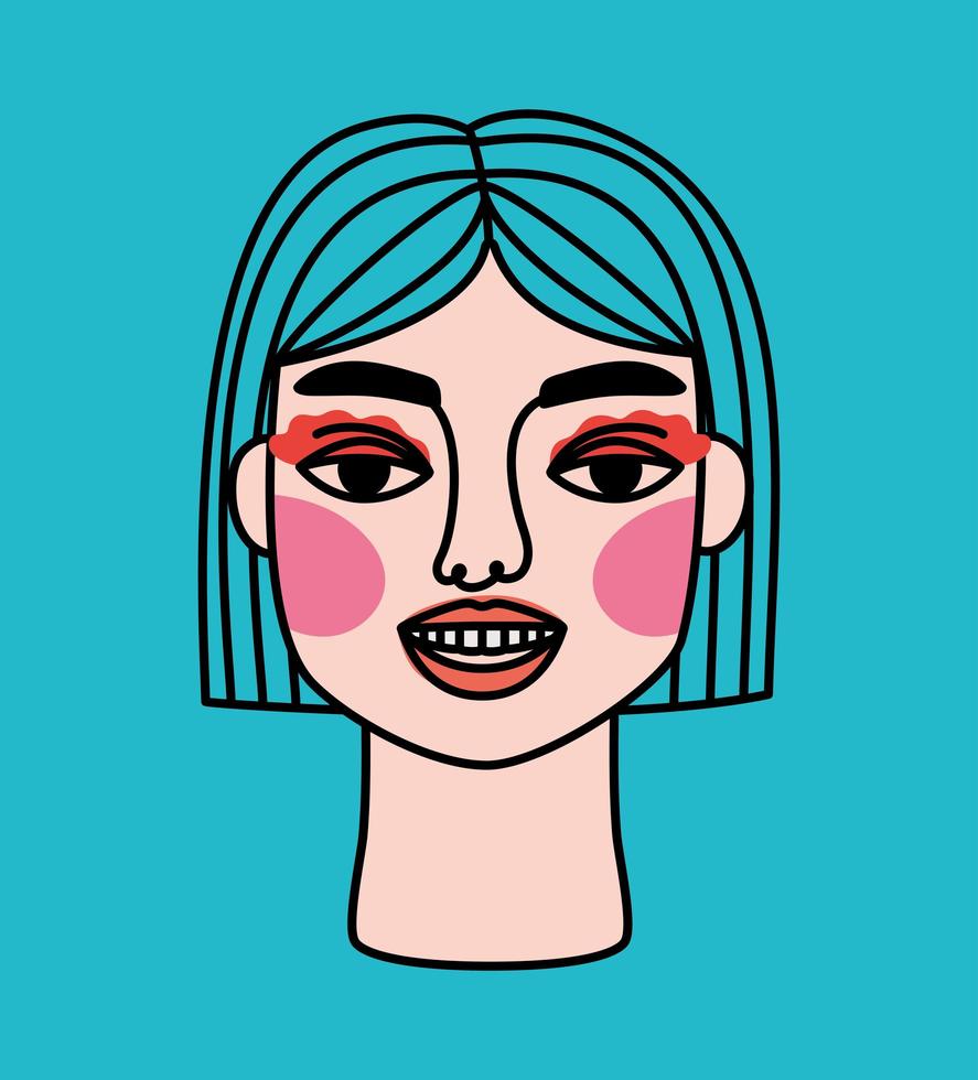 maquillaje adolescente surrealista vector