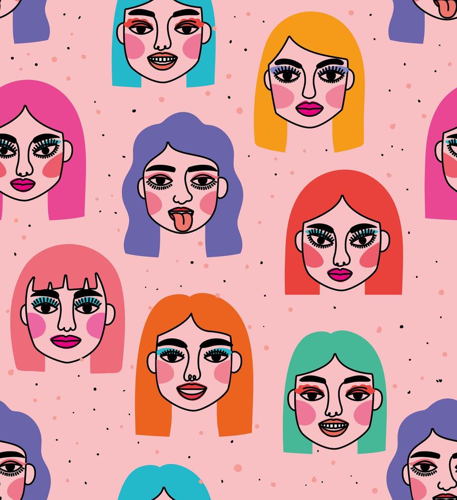 surreal women pattern vector