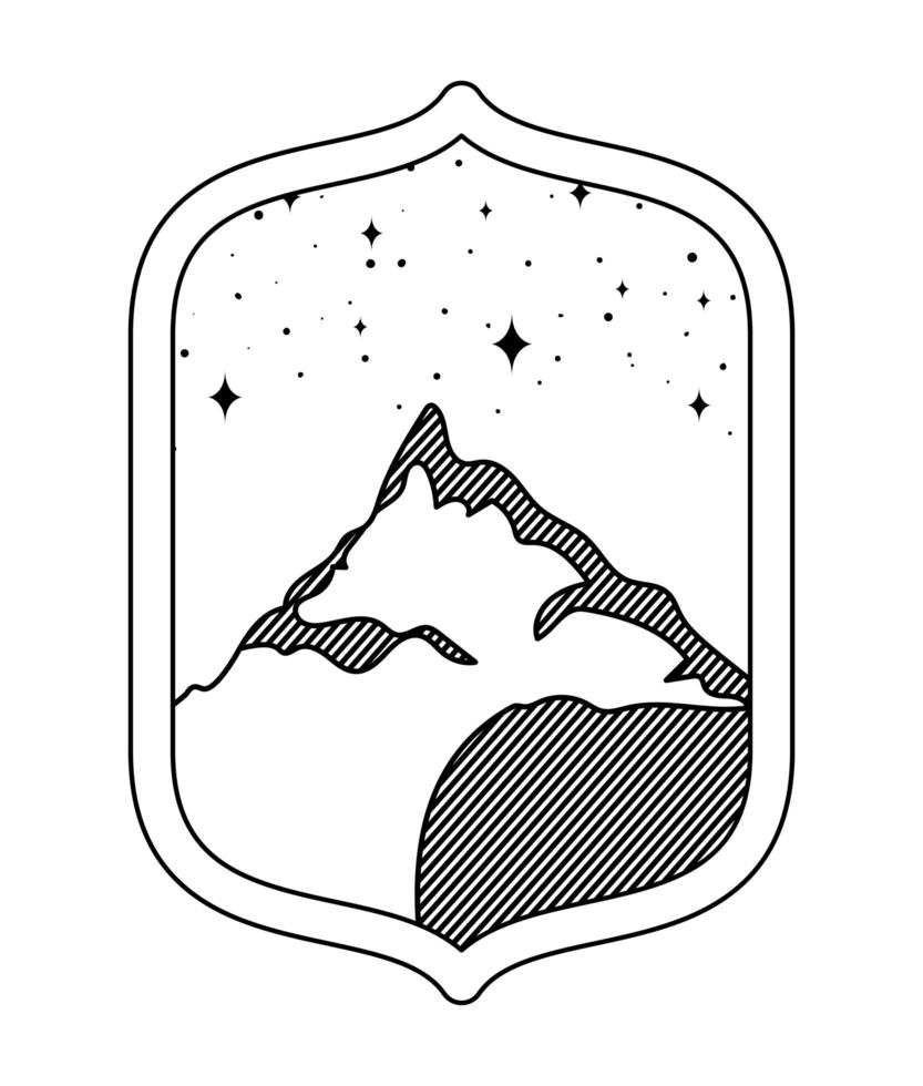 insignia de silueta de montaña vector