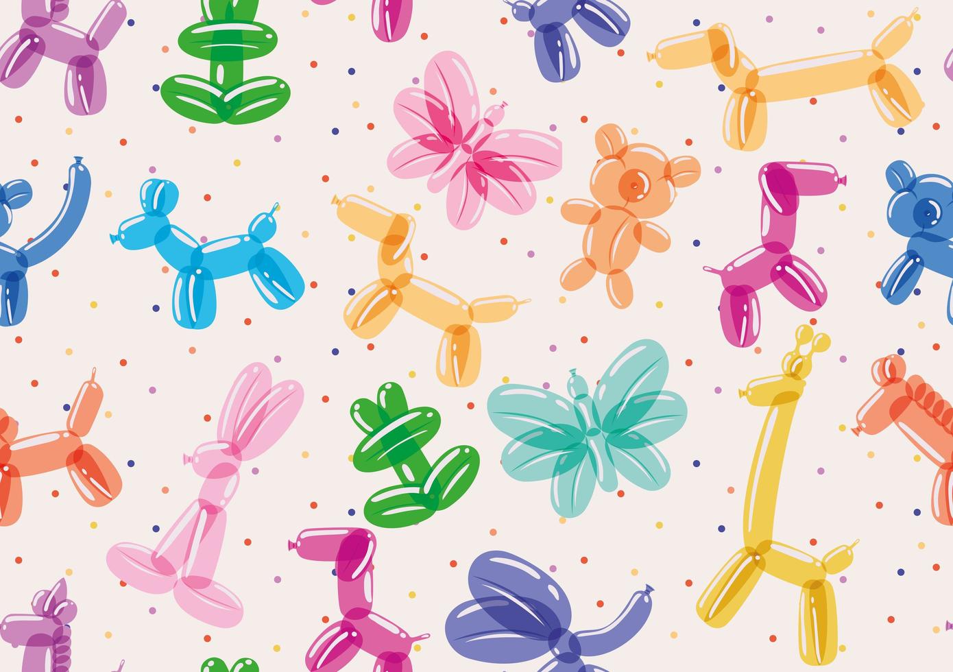 animals balloons seamlees vector