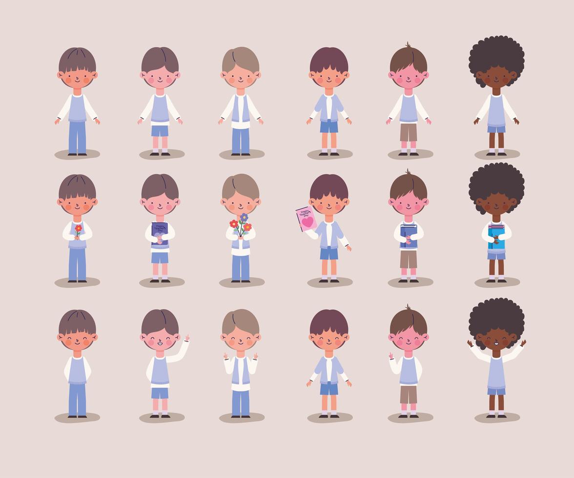 youth boys set vector