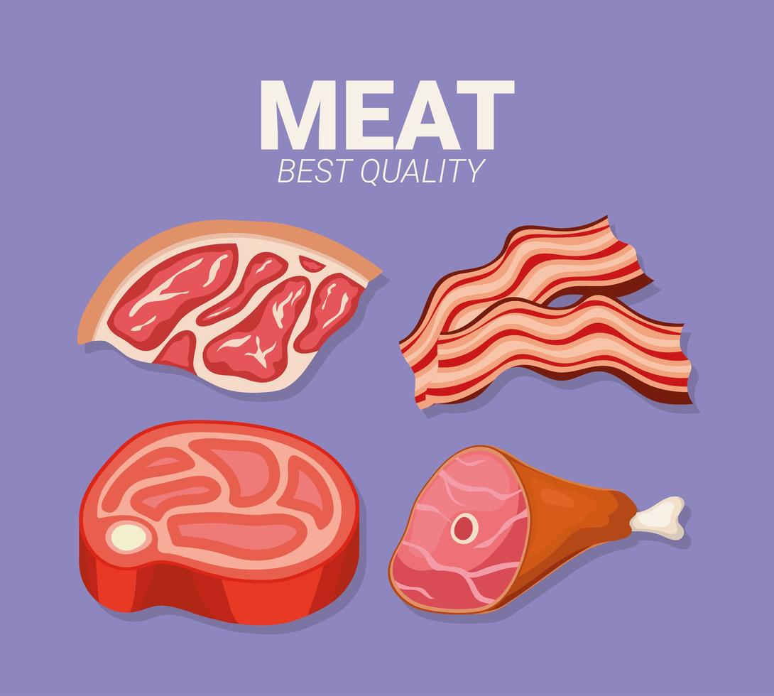 meat quality lettering vector