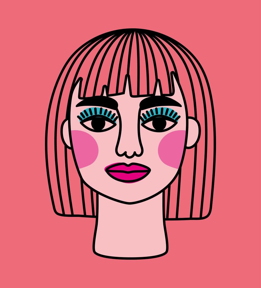 surreal teen face vector