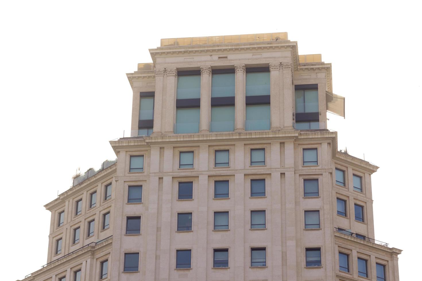 Building and windows in the centre of Barcelona photo