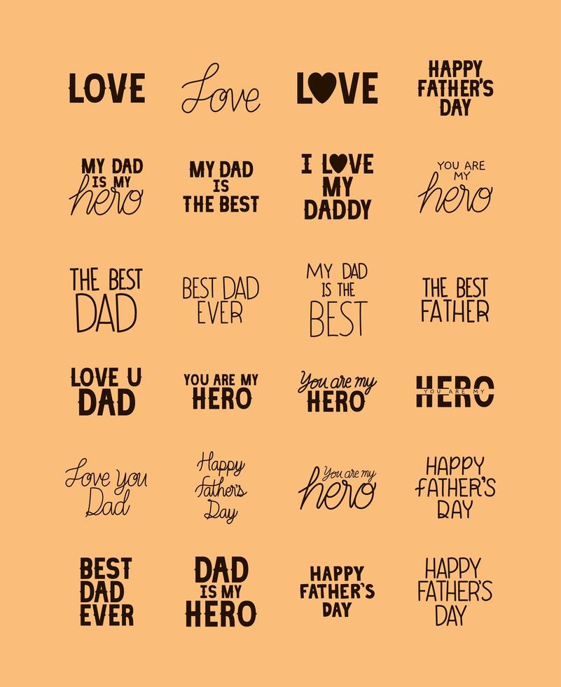 fathers day expressions vector