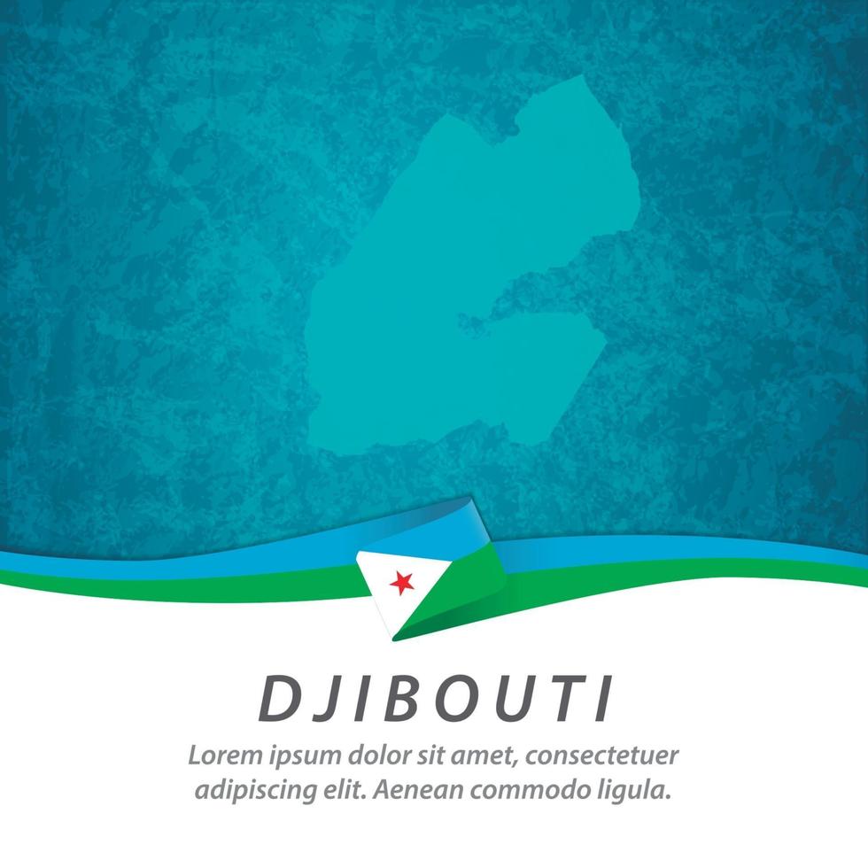 Djibouti flag with map vector