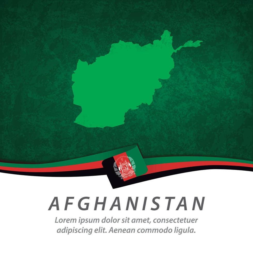 Afghanistan flag with map vector