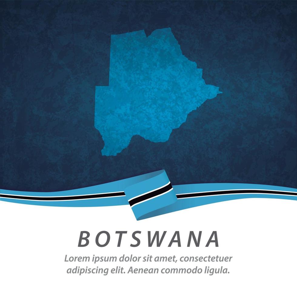 bandera de botswana con mapa vector