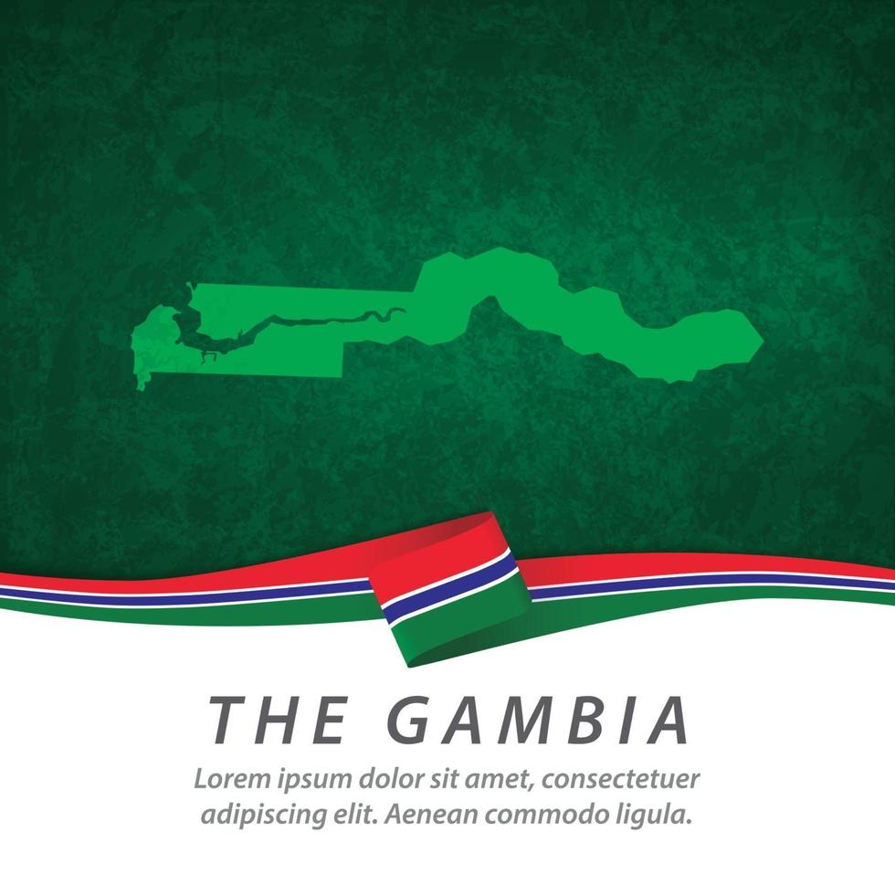 The Gambia flag with map vector