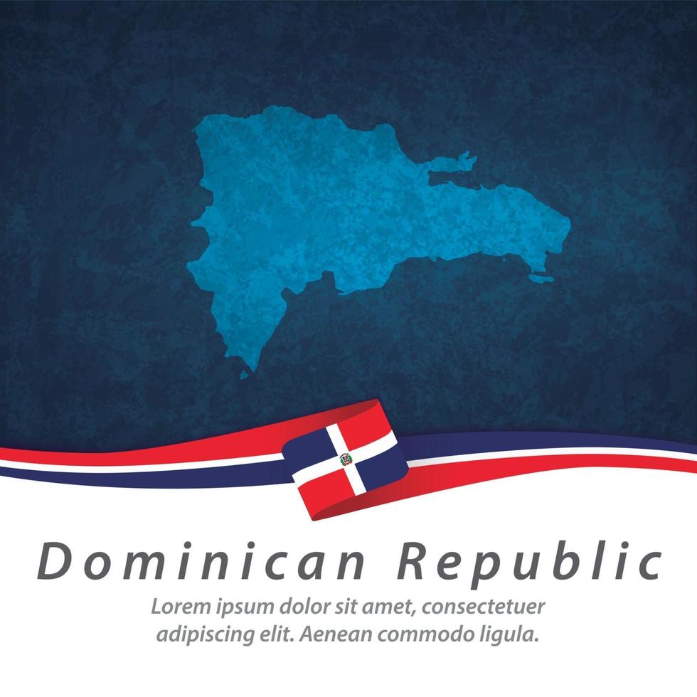 Dominican Republic flag with map vector