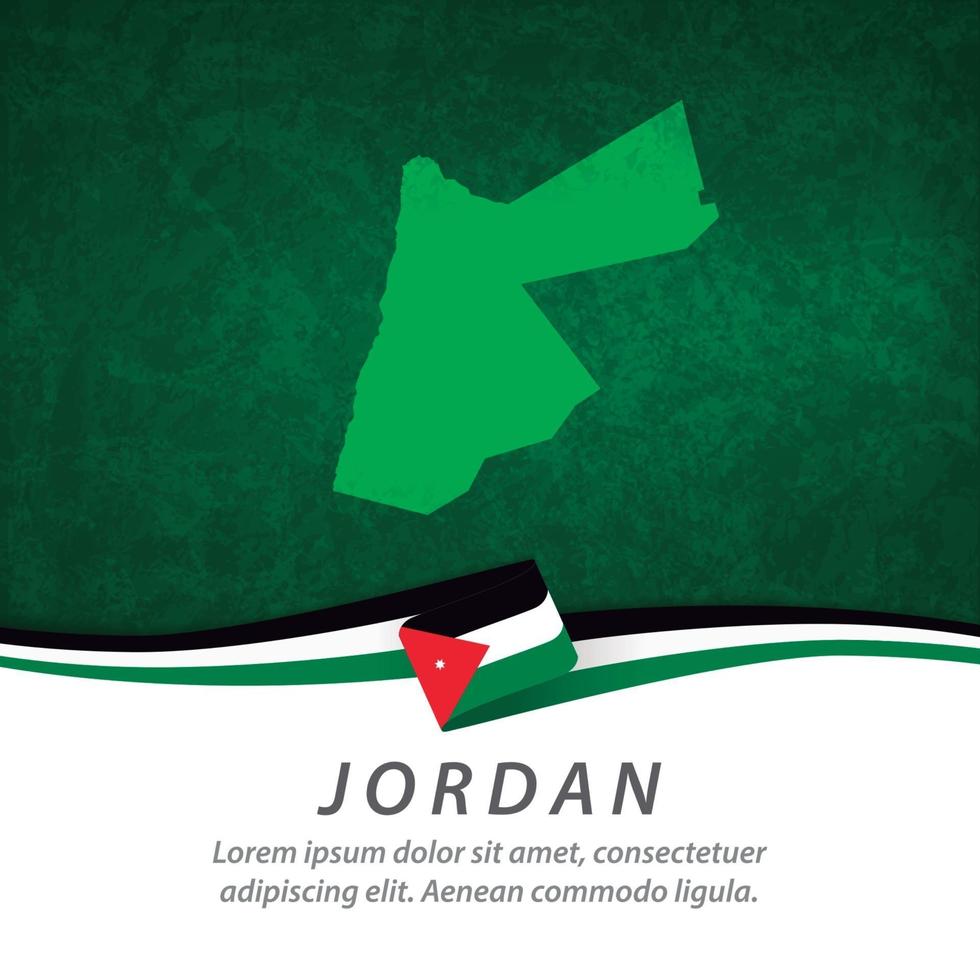 bandera de jordania con mapa vector