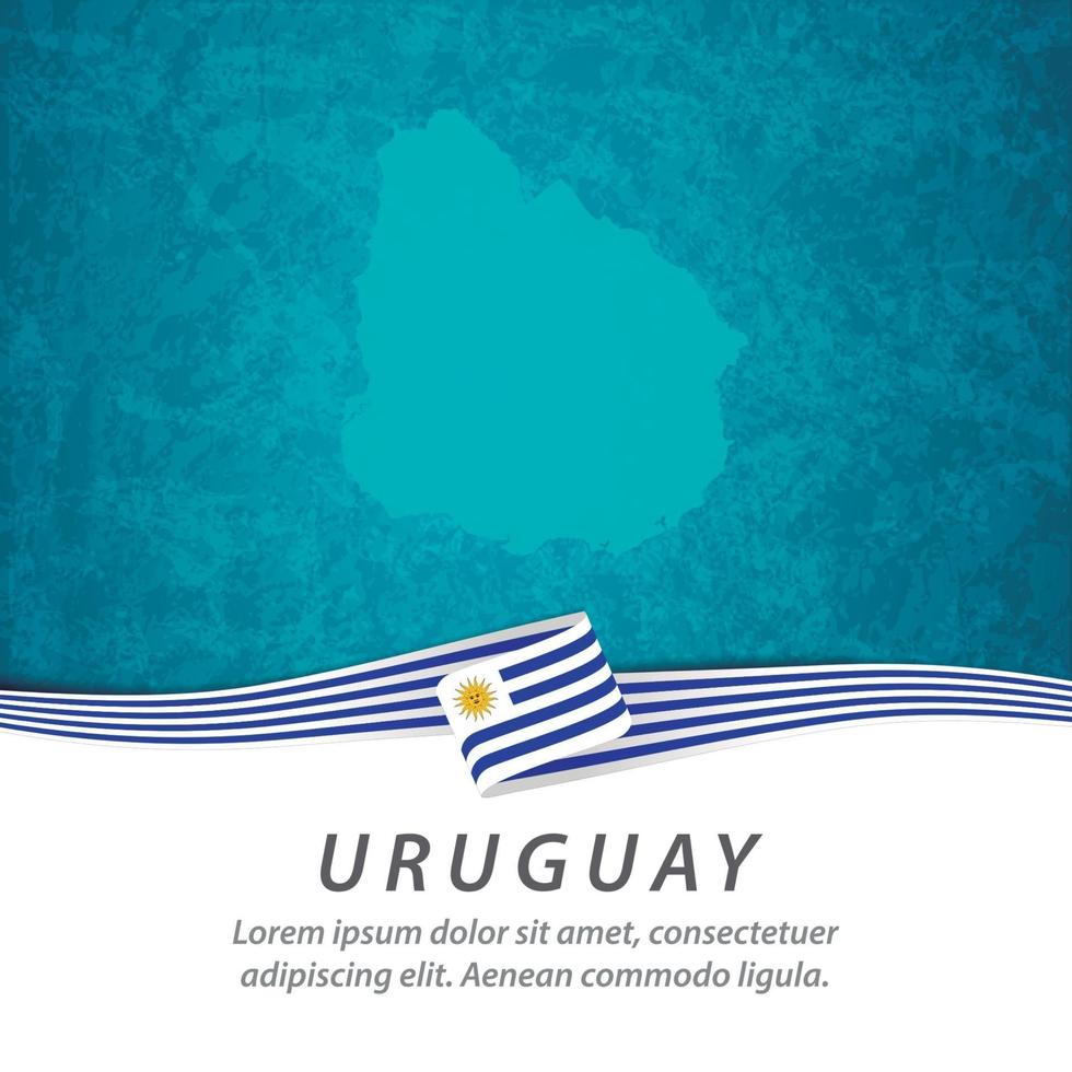 Uruguay flag with map vector