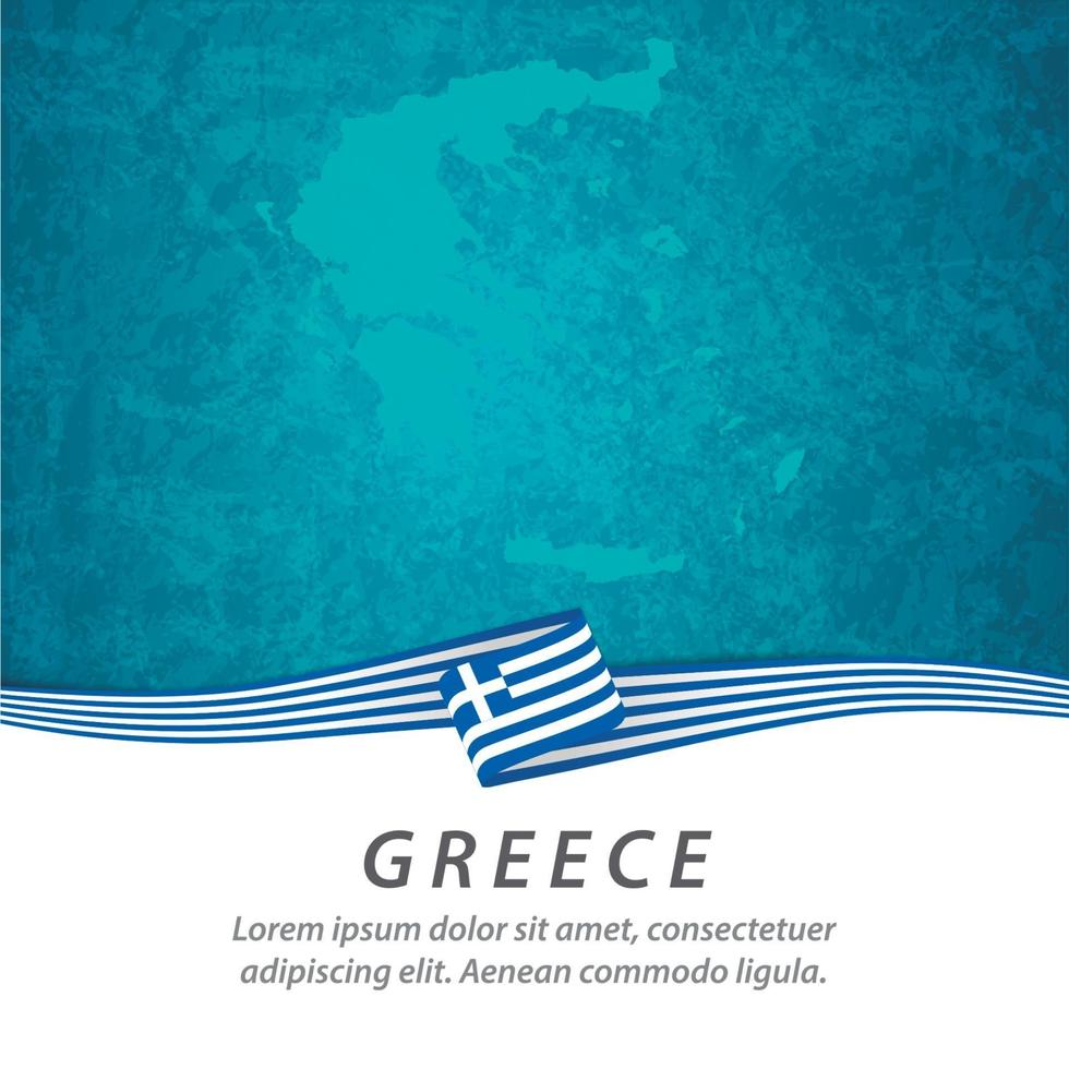 Greece flag with map vector