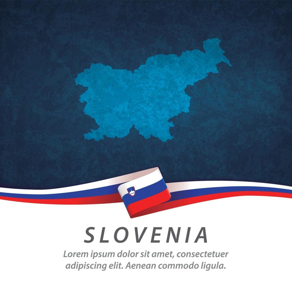 Slovenia flag with map vector