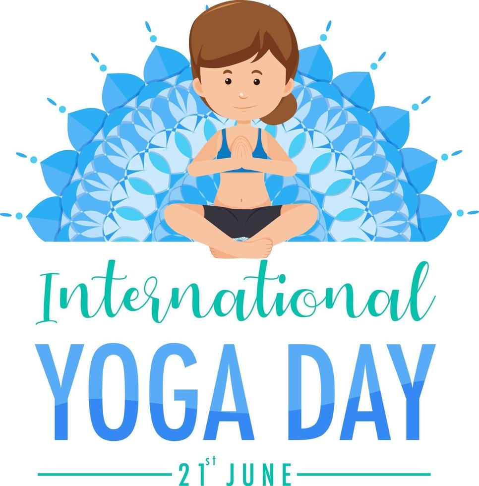 International Yoga Day banner with a woman doing yoga pose vector