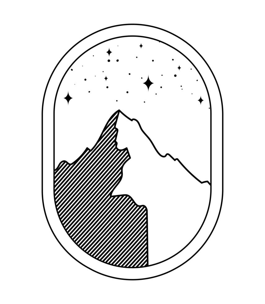 emblema de silueta de montaña vector