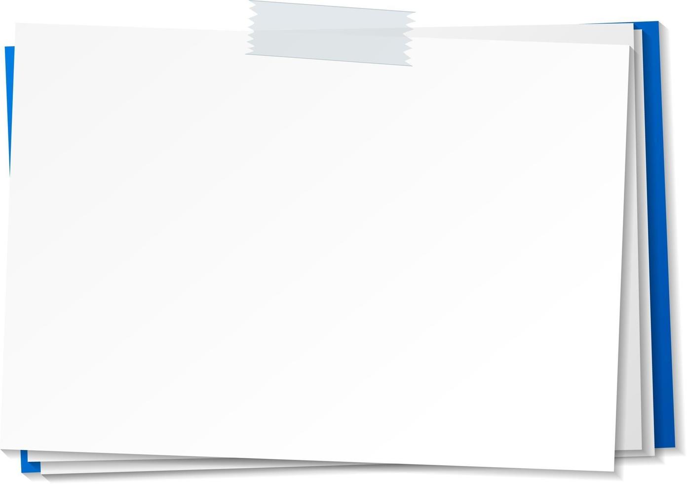 Empty paper note template stick with tape vector