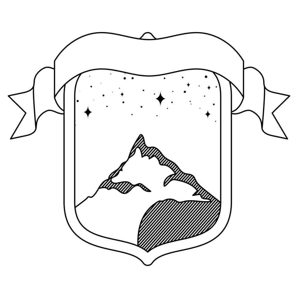 nice mountain badge vector