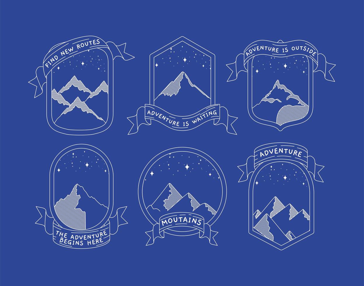 travel emblems set vector