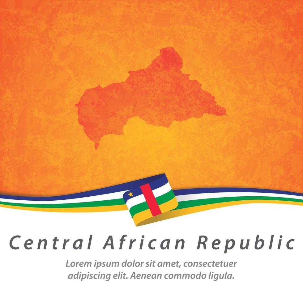 bandera de la república centroafricana con mapa vector