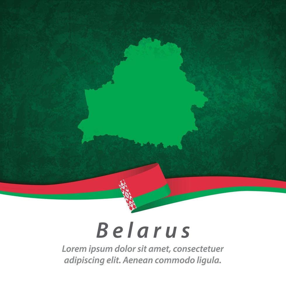 Belarus flag with map vector