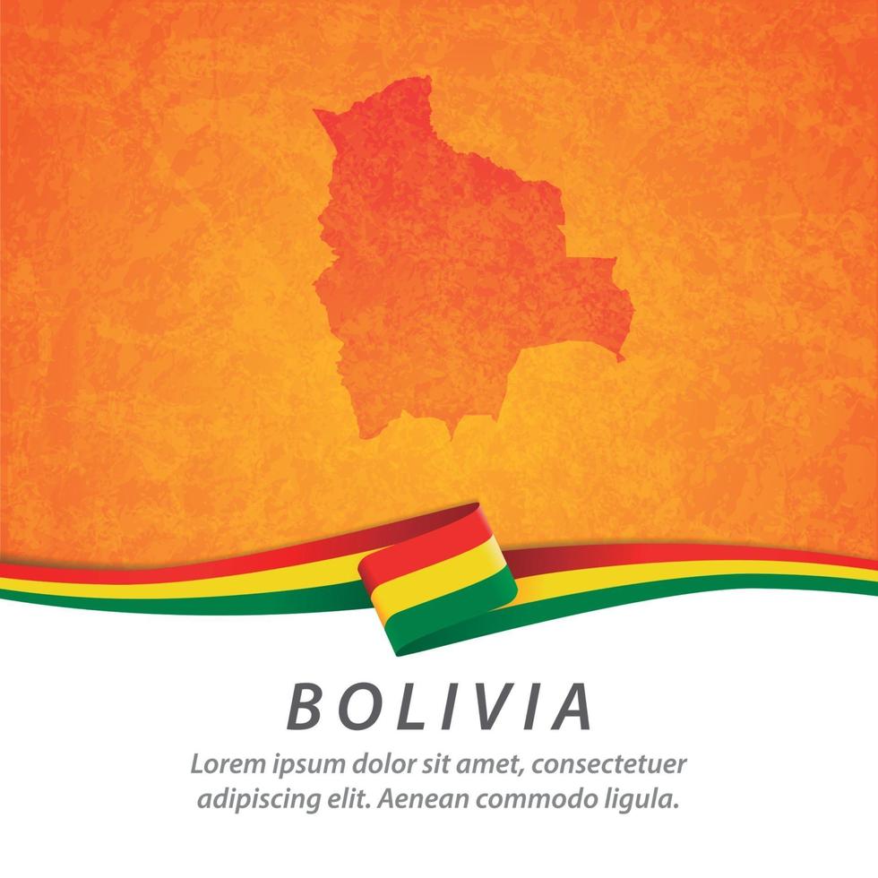 bandera de bolivia con mapa vector