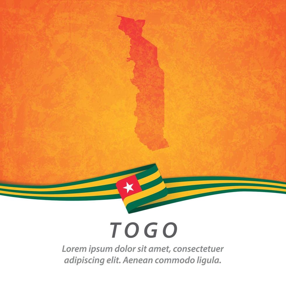 bandera de togo con mapa vector