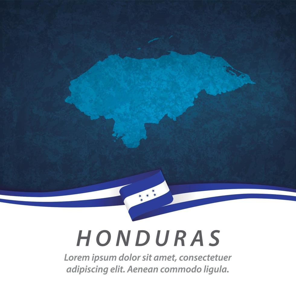 Honduras flag with map vector