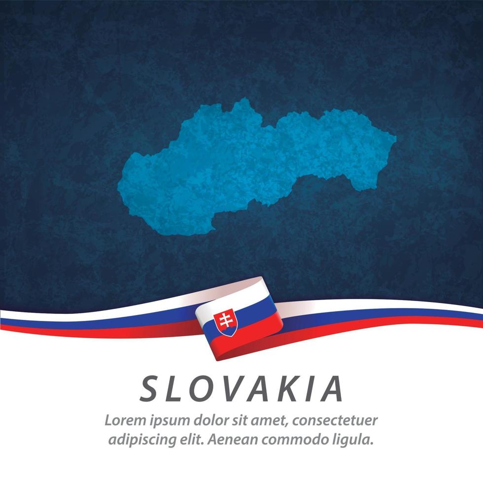 bandera de eslovaquia con mapa vector