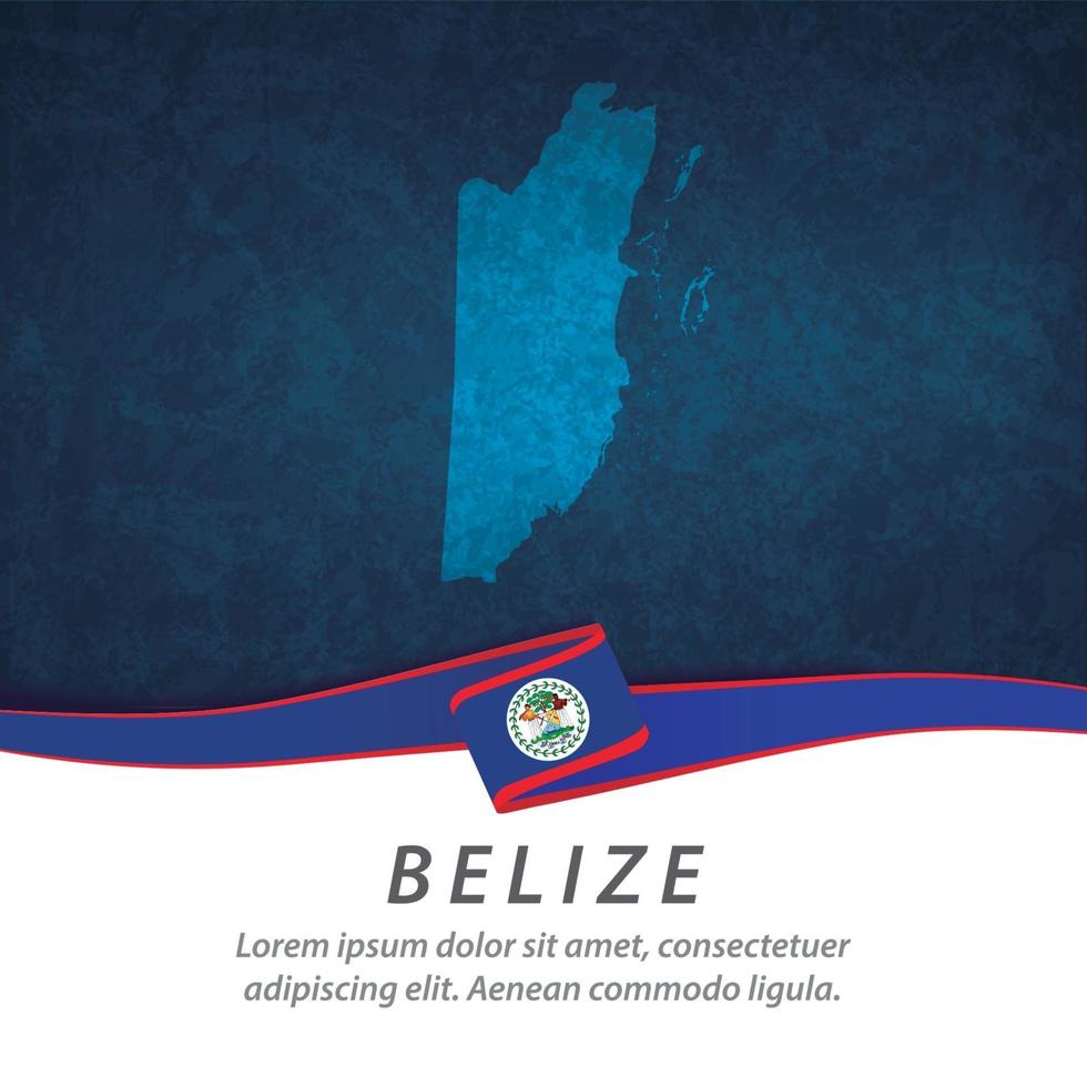 bandera de belice con mapa vector