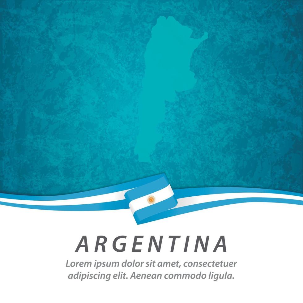 Argentina flag with map vector