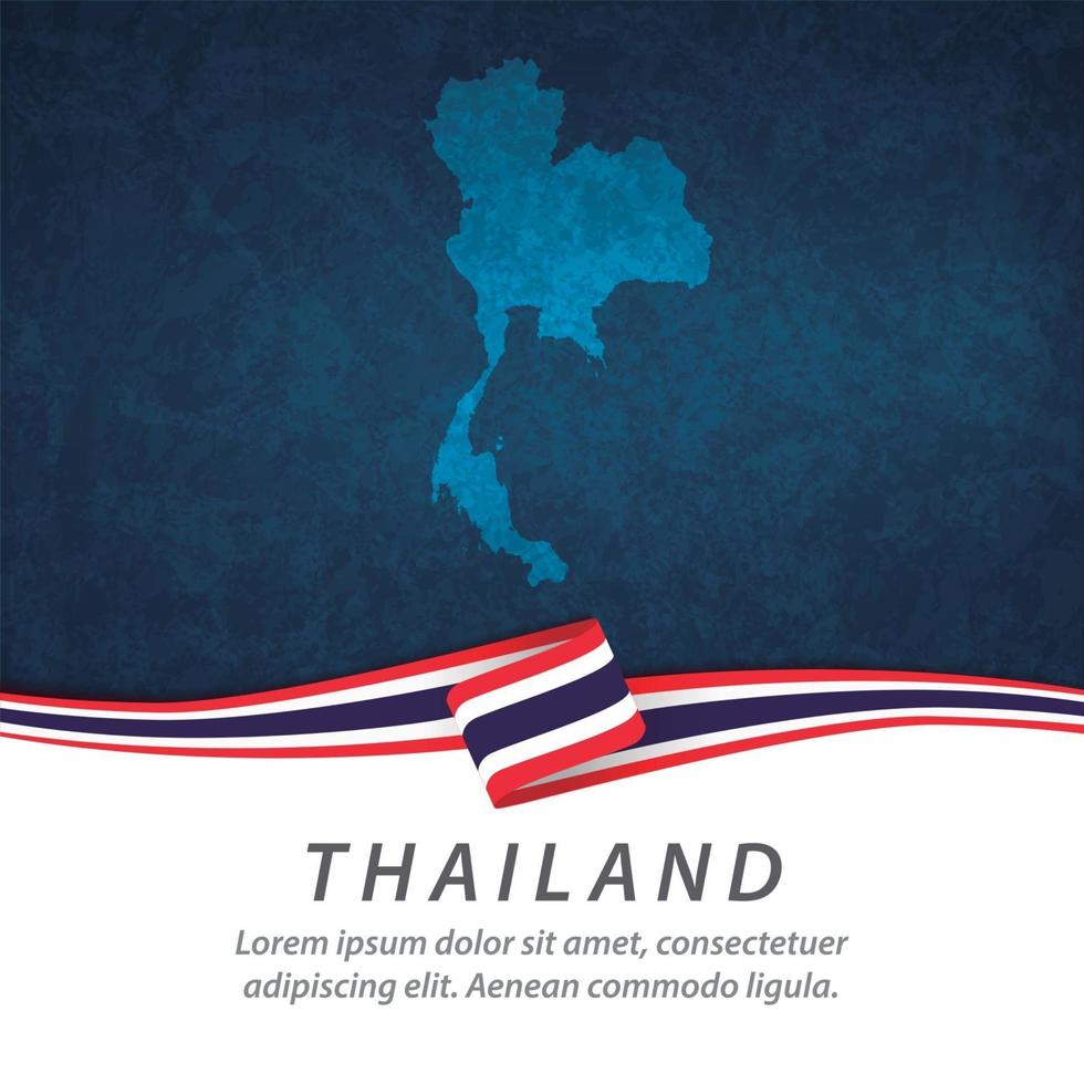 bandera de tailandia con mapa vector