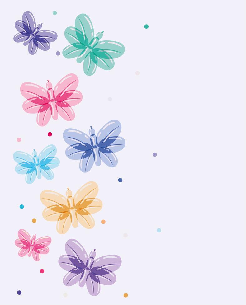 balloons butterflies design vector
