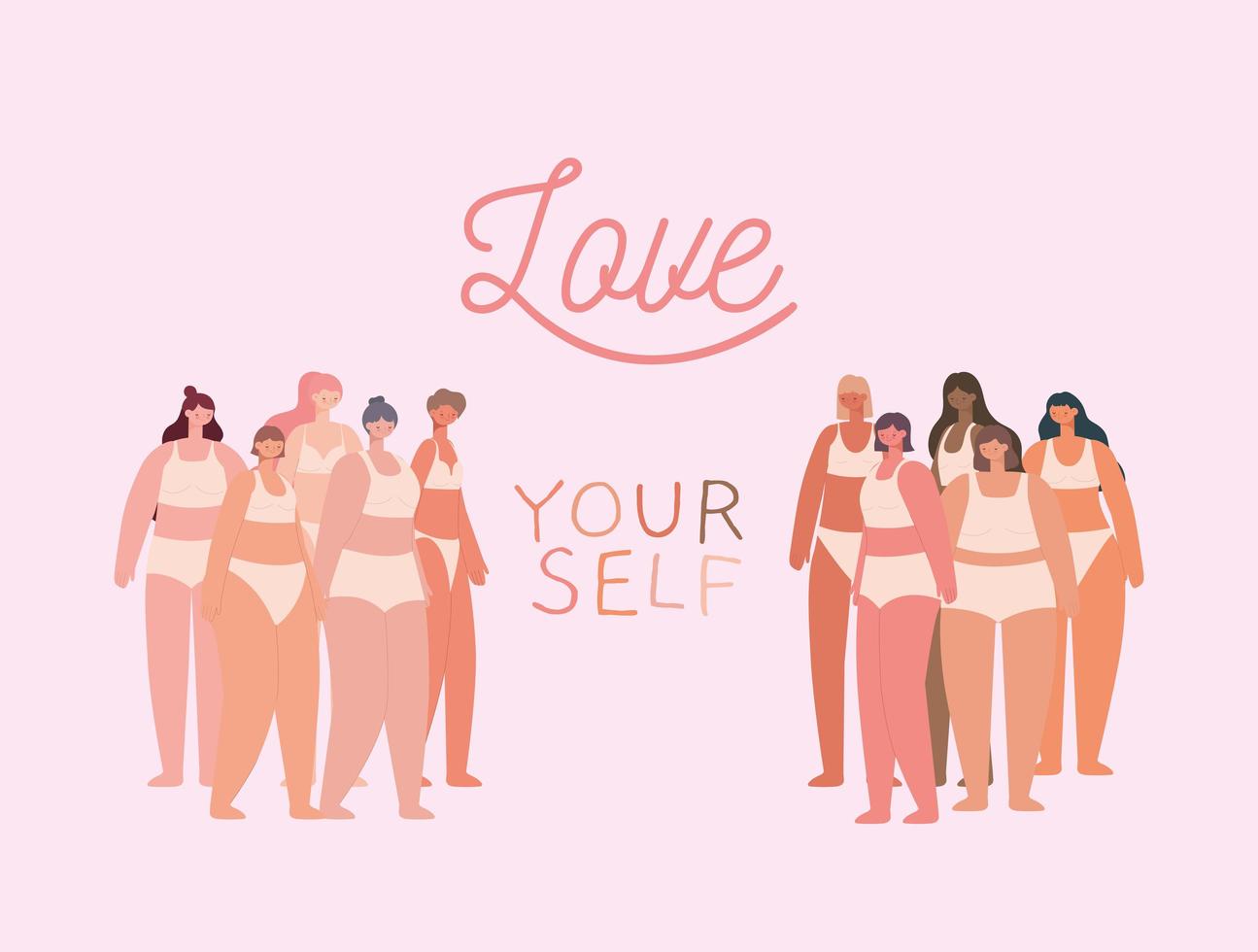 love yourself lettering vector