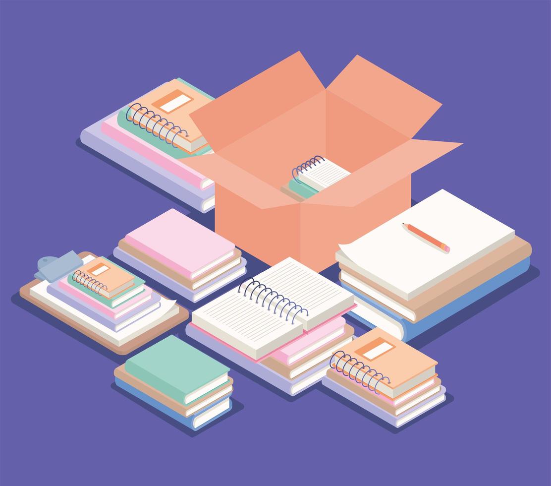 books and box vector