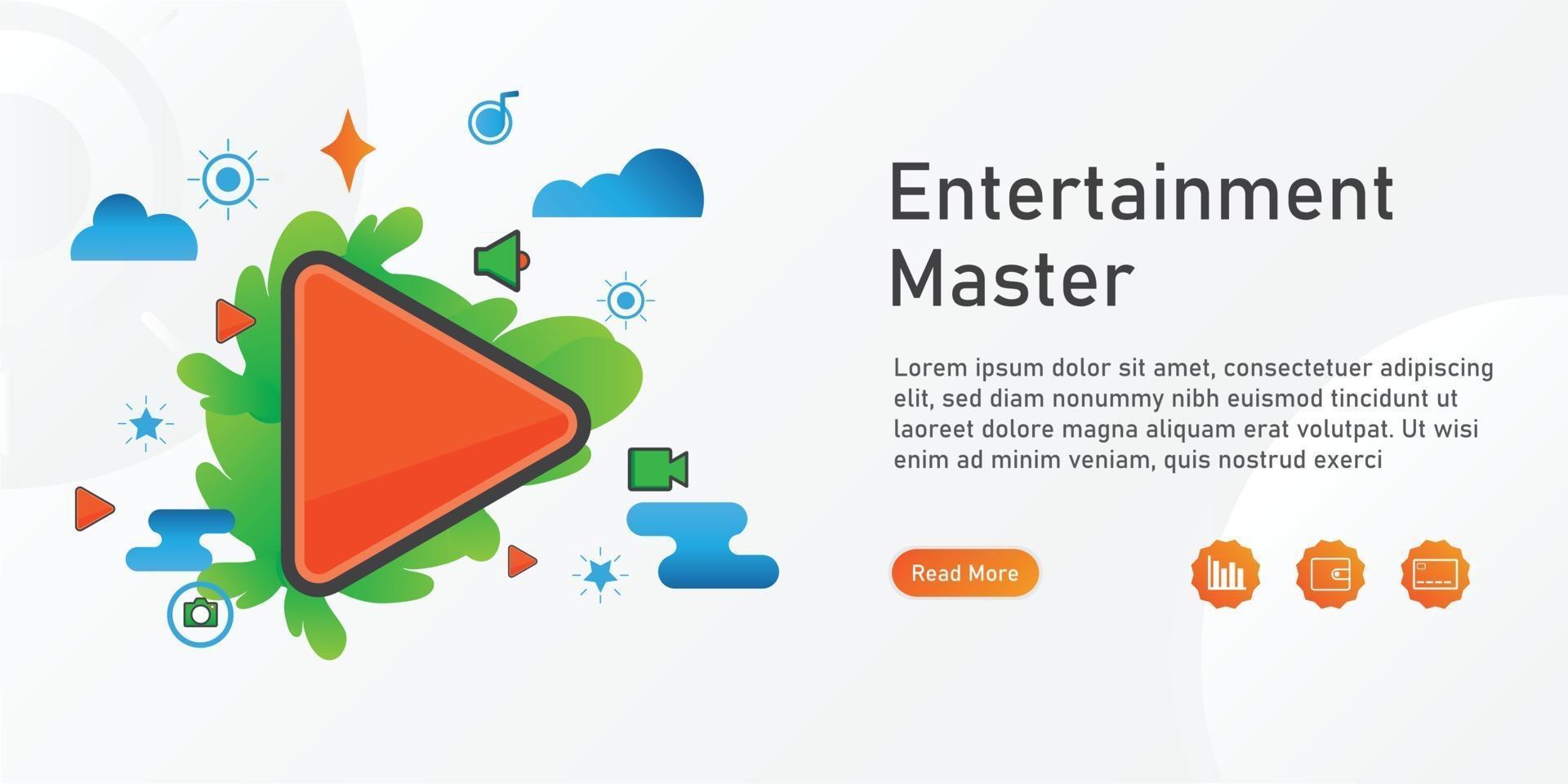 entertainment Landing page template. creative website template designs. editable Vector illustration.