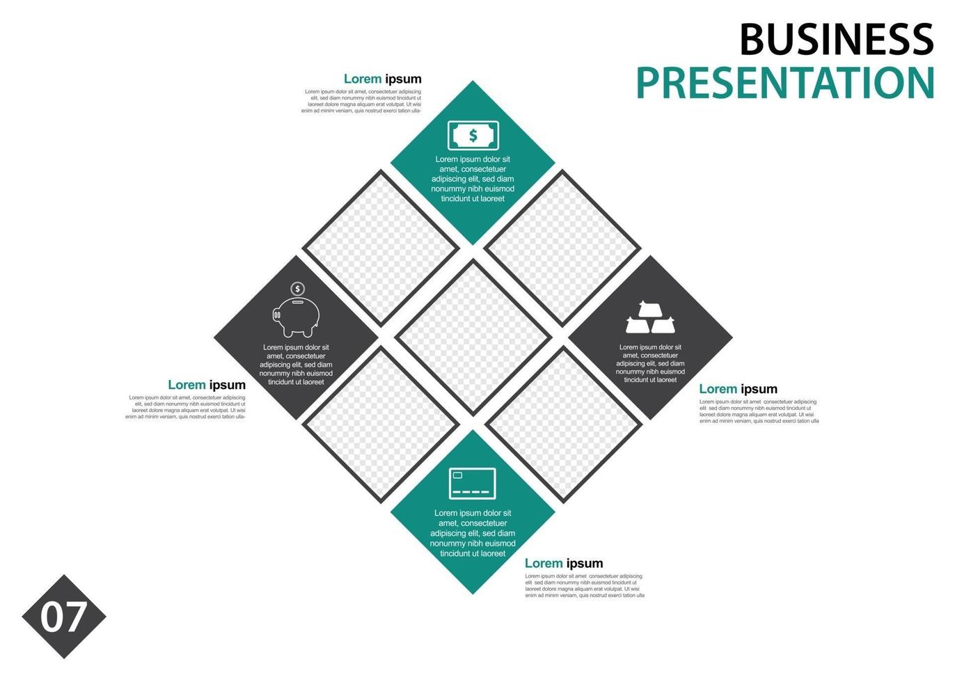 business presentation design template. perfect for brochures, marketing promotion, infographics etc vector