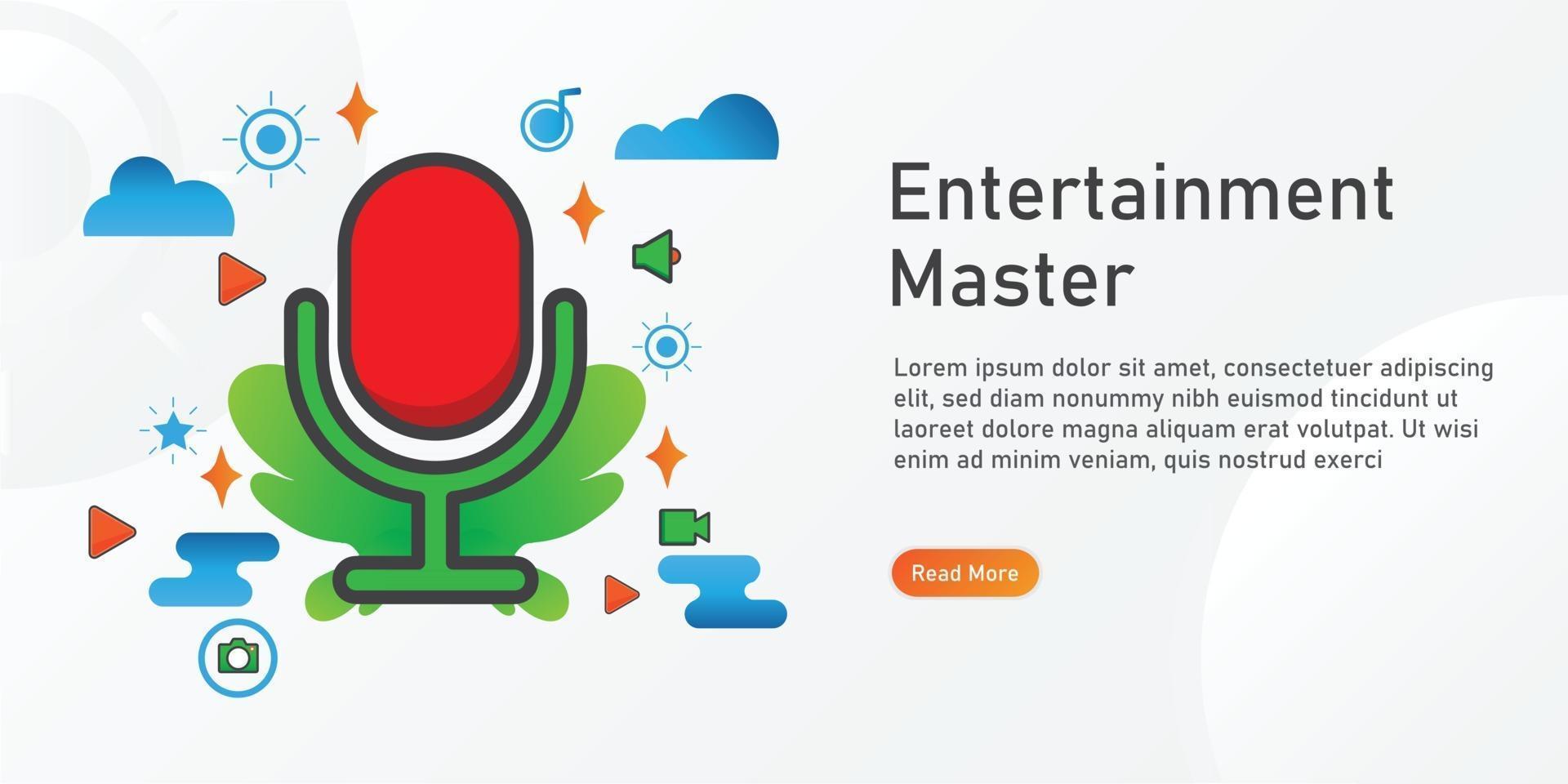 entertainment Landing page template. creative website template designs. editable Vector illustration.