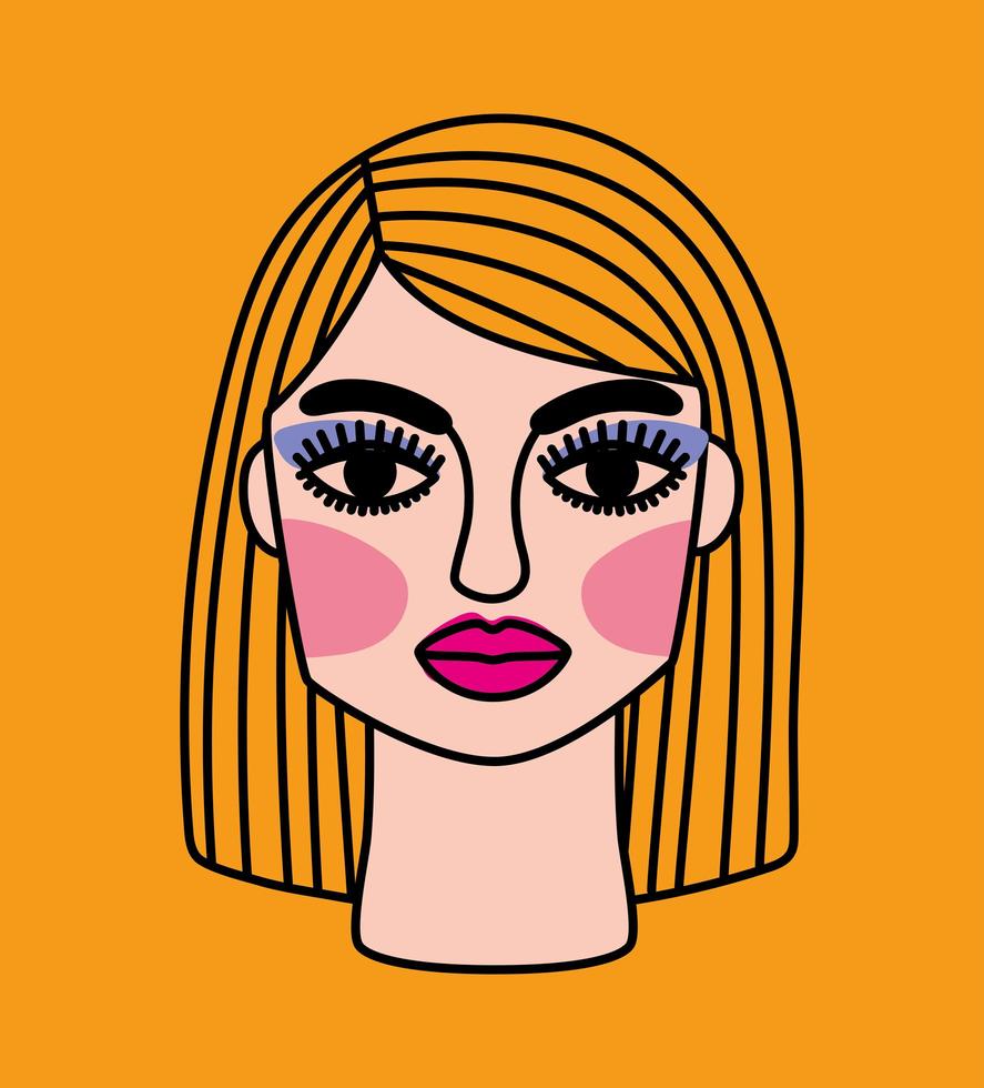 makeup teen face vector