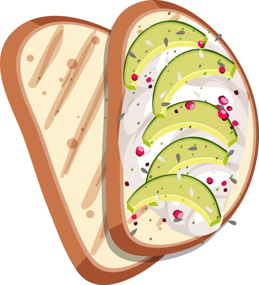 Top view of bread with fruit topping vector