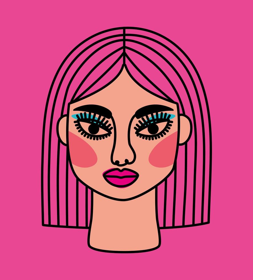 surreal pretty face vector