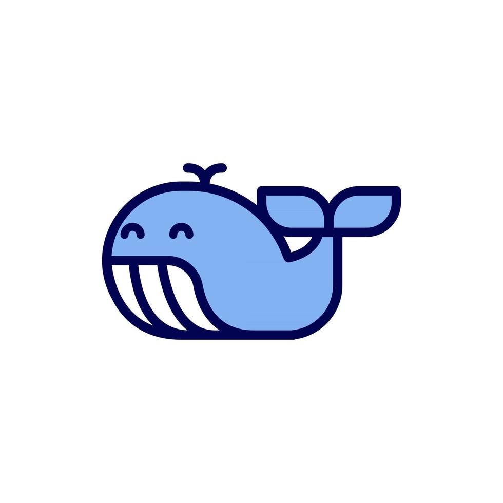 Simple whale icon cartoon style. vector