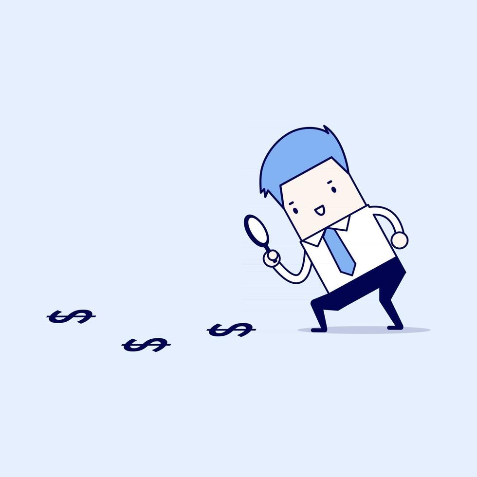 Businessman looking down at the falling arrow. Economic Collapse Definition. Cartoon character thin line style vector. vector