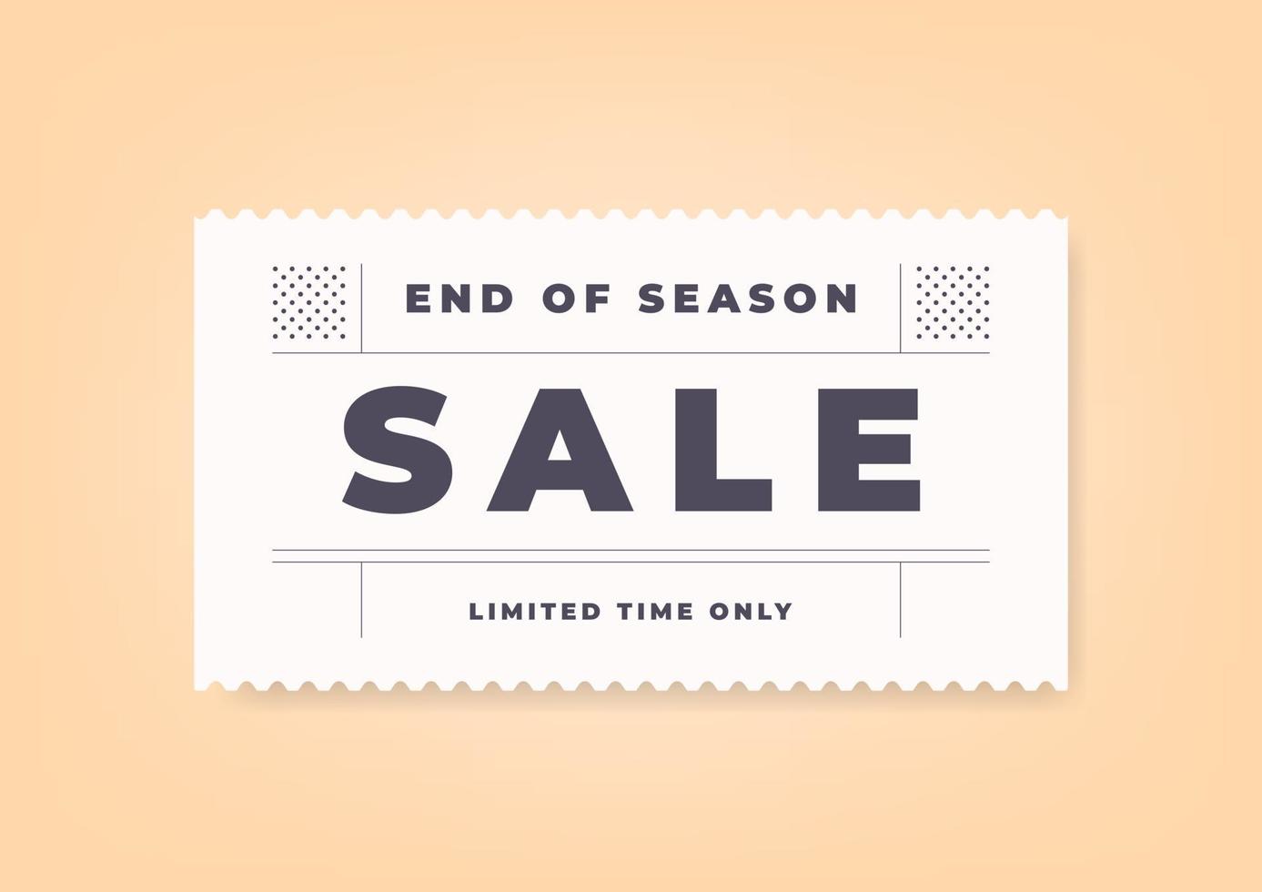 End of season sale vintage minimal banner template. vector