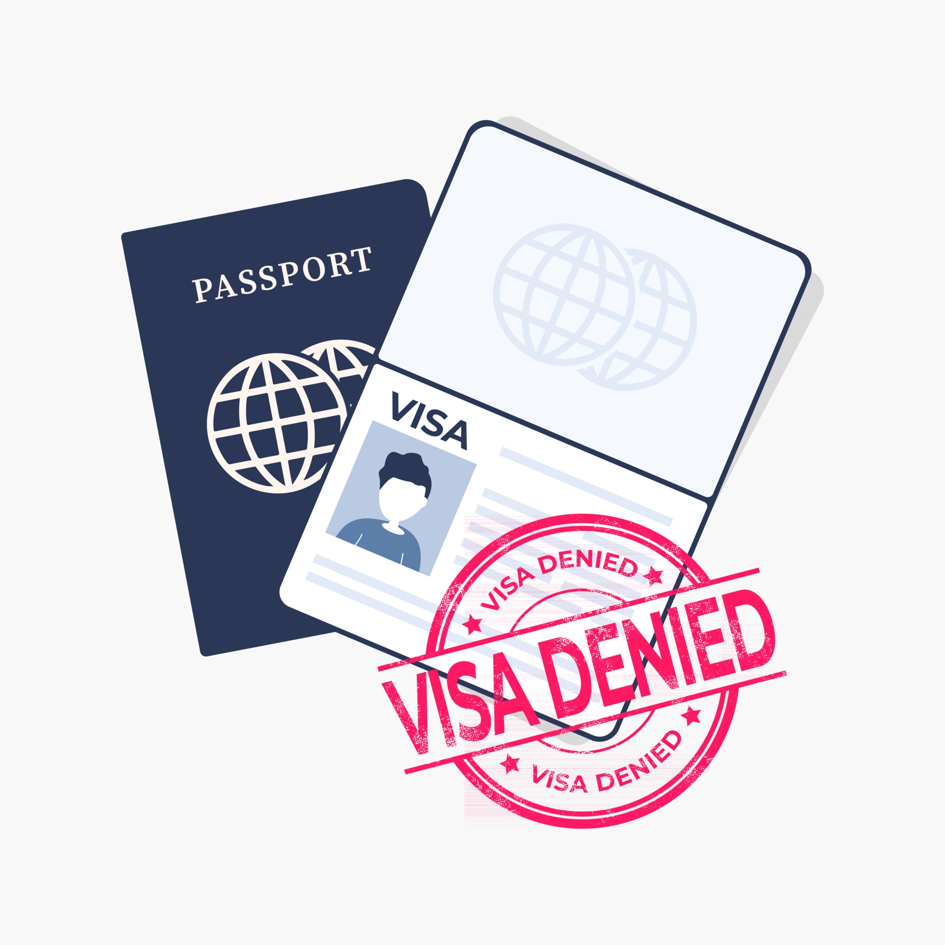 Visa Stamping stamp on Passport application vector image