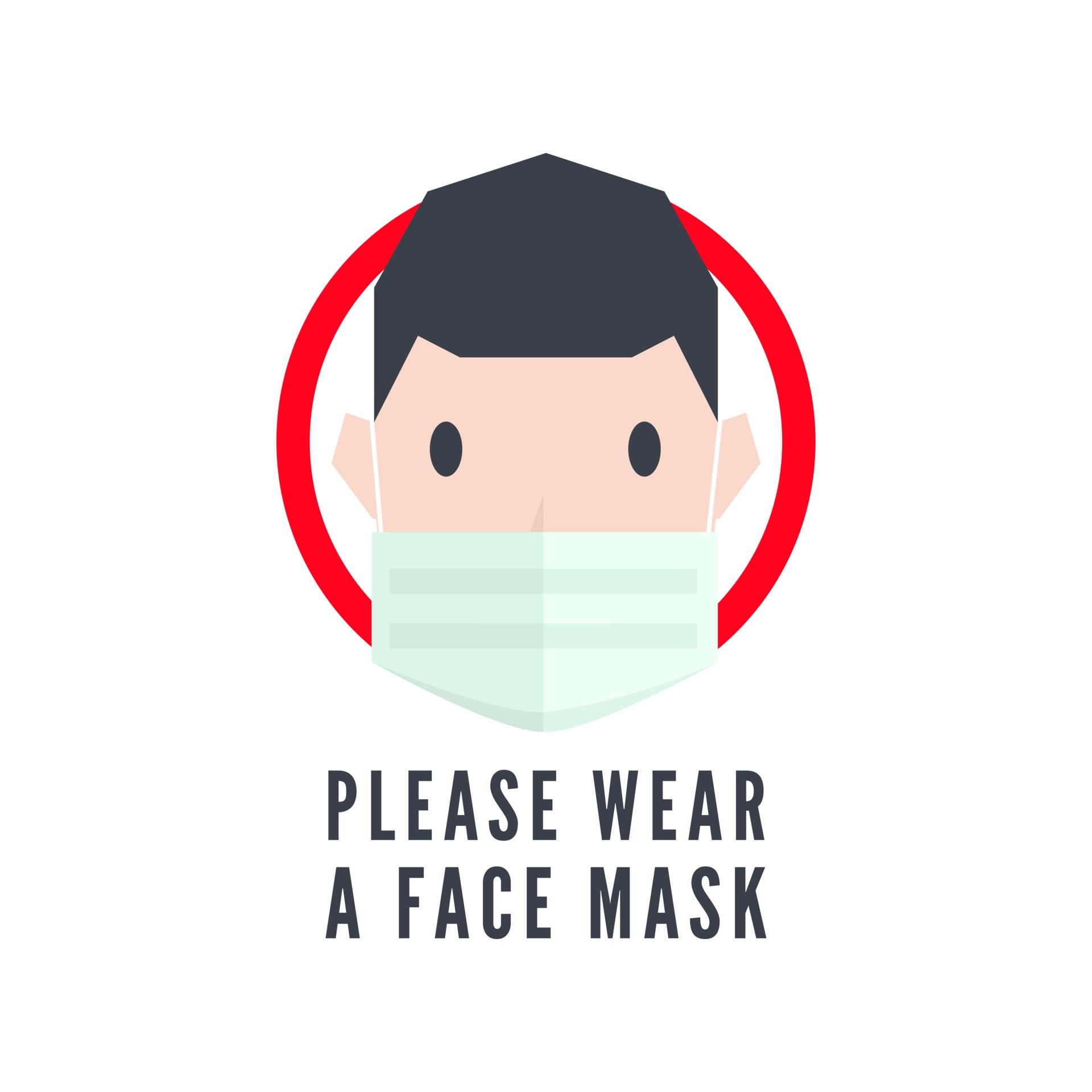 Please wear a face mask sign. 2711858 Vector Art at Vecteezy