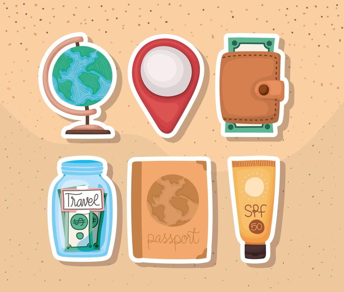 travel illustration set vector