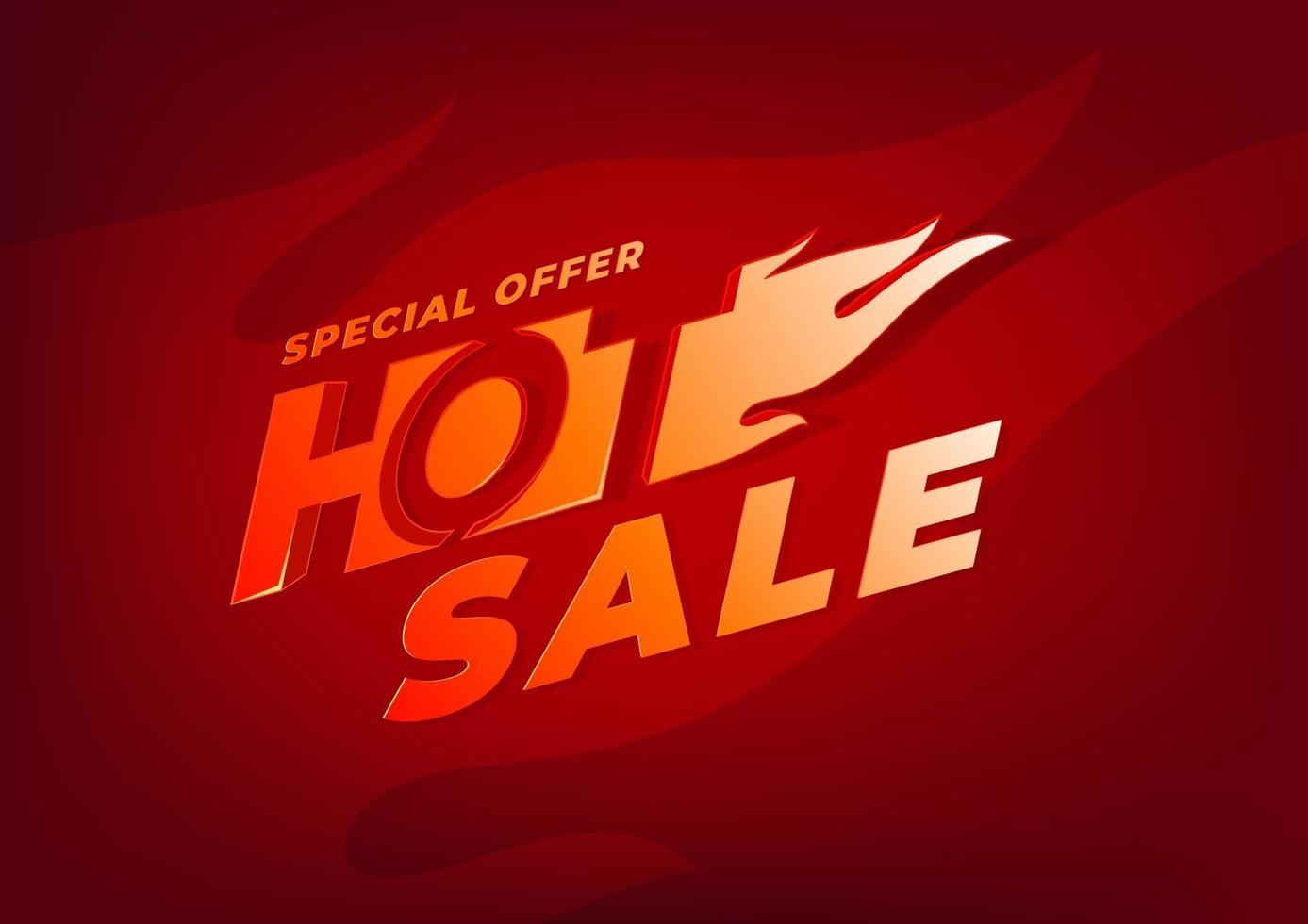 Hot sale flaming label. Sale promotion banner. vector