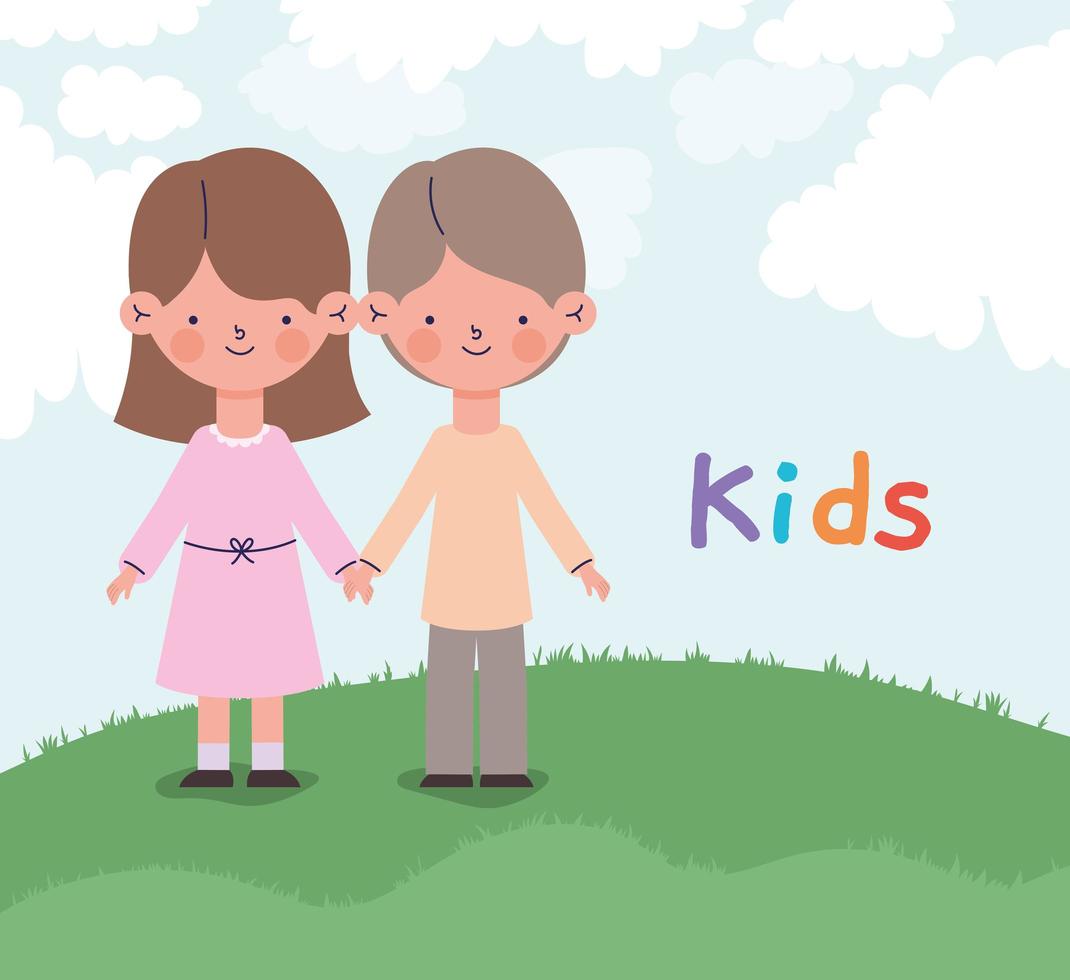 lindos niños pequeños vector